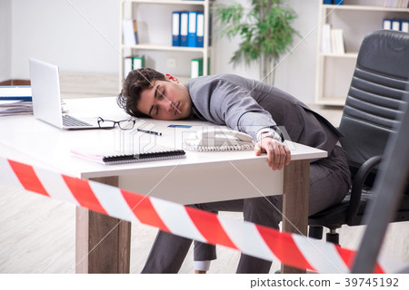 Dead businessman at this desk Dead businessman at this desk 39745192