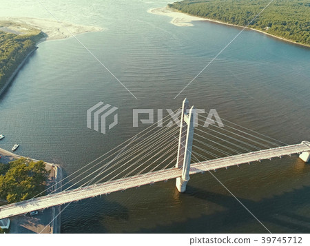 Sunset Bridge Aerial View of the Mannose River 39745712