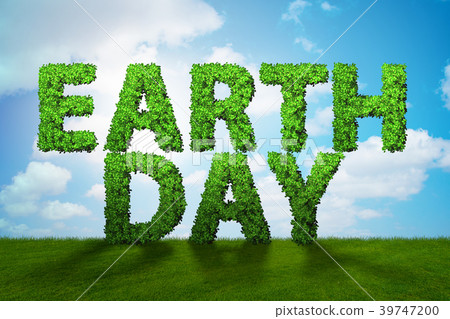 Earth day concept with green letters 39747200