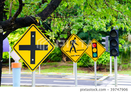 traffic sign in simulation traffic park 39747906