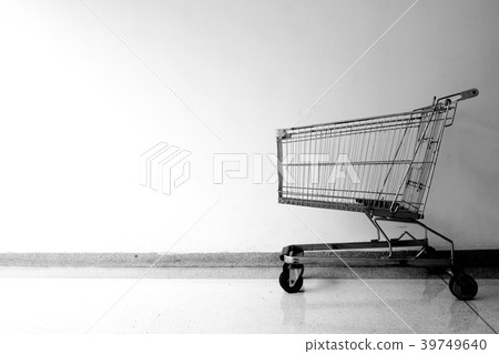 Empty shopping cart on white background.  39749640