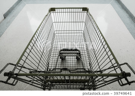 Close up of Empty shopping cart. Top view Close up of Empty shopping cart. Top view 39749641