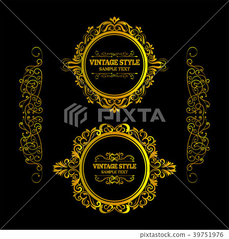 Vector of vintage gold frame decorative Vector of vintage gold frame decorative 39751976
