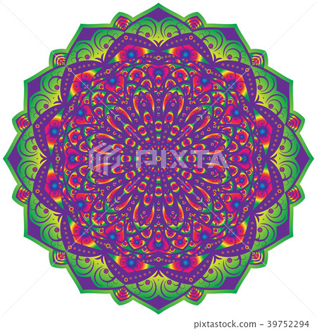 Multi color Flower Mandala, Vintage decorative Multi color Flower Mandala, Vintage decorative 39752294