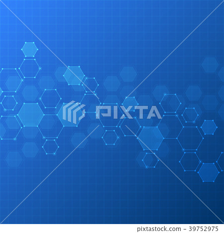Technology background with hexagons. Molecular 39752975