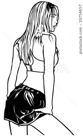 Woman Posing in Shorts Woman Posing in Shorts 39754657