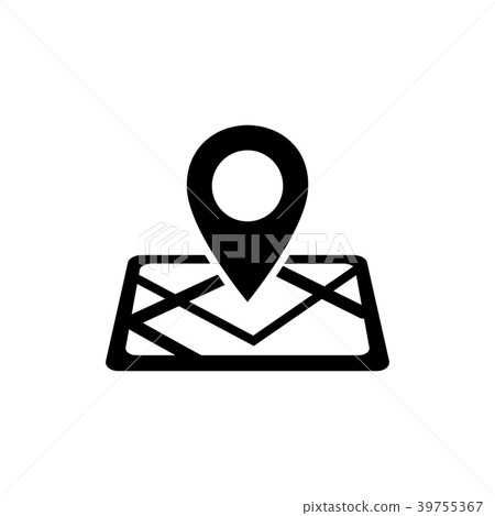 location icon in flat style. Map solid symbol 39755367