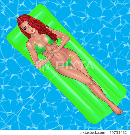 Beautiful young women in green bikini Beautiful young women in green bikini 39755482