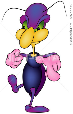 Violet Bug Walking and Pointing - Stock Illustration [39755650] - PIXTA