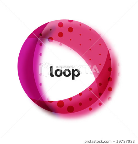 Loop circle business icon, created with glass 39757058