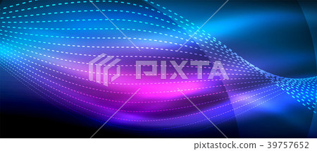 Glowing abstract wave on dark, shiny motion, magic 39757652