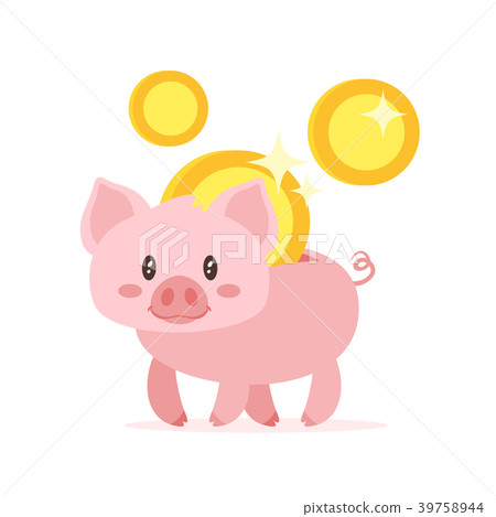 cute pink piggy bank 39758944