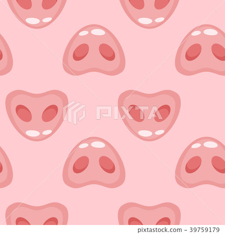 seamless pattern with pink pig 39759179