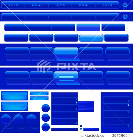 Blue Web Navigation Menu And Buttons Stock Illustration