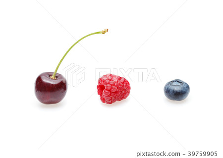 blueberry, cherry and raspberry berries isolated 39759905