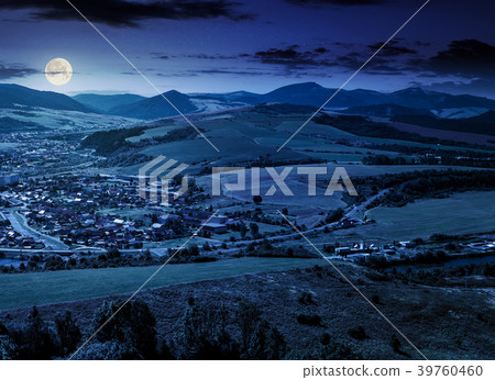 stara lubovna town in slovakia at night stara lubovna town in slovakia at night 39760460