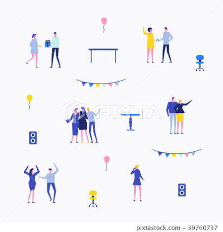 Party - flat design style set of isolated elements Party - flat design style set of isolated elements 39760737