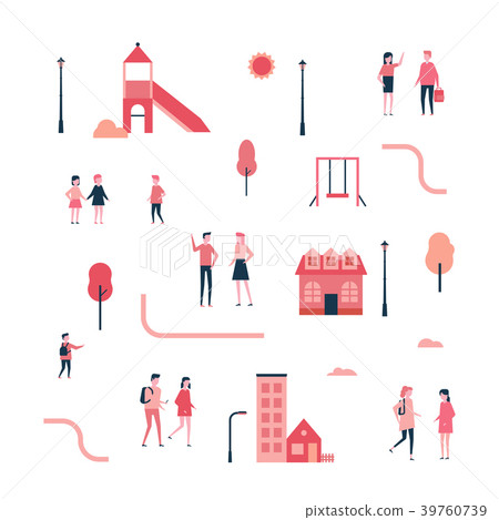 City - flat design style set of isolated elements City - flat design style set of isolated elements 39760739