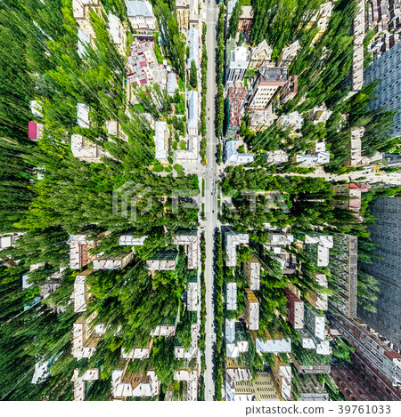 Aerial city view with crossroads and roads, houses Aerial city view with crossroads and roads, houses 39761033