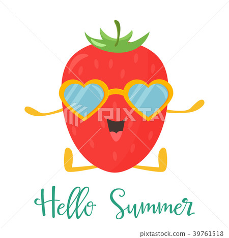 Bright poster with cute sweet strawberry. 39761518