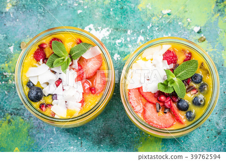 Two big jar full of fruits and superfood Two big jar full of fruits and superfood 39762594