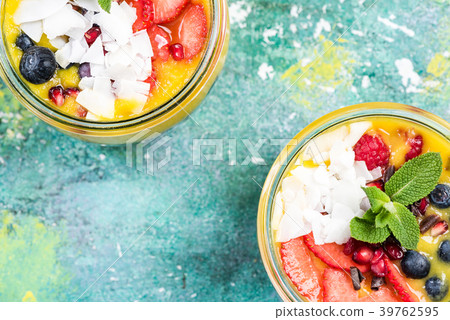Two big jar full of fruits and superfood Two big jar full of fruits and superfood 39762595