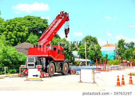 car crane in construction site 39763297