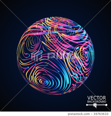 Sphere Background With Swirled Stripes. Vector Sphere Background With Swirled Stripes. Vector 39763610