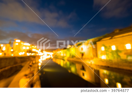 Otaru canal at night Otaru canal at night 39764877