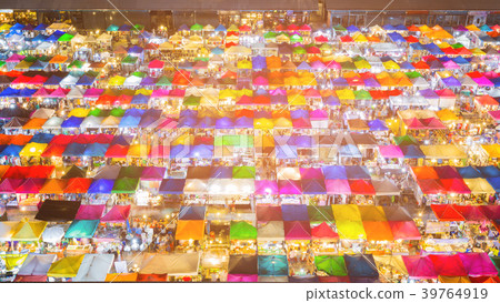 Night top view multiple colour flea market 39764919