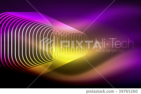 Glowing ellipses dark background, waves and swirl 39765260