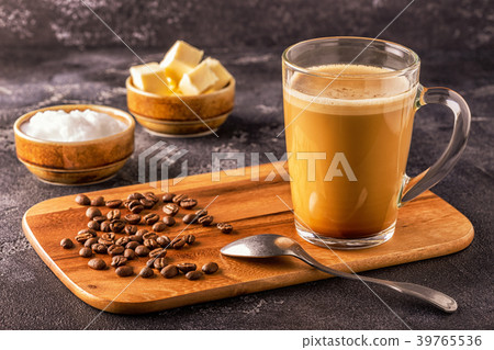 Bulletproof coffee, blended with organic butter 39765536