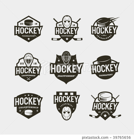 set of hockey logos. sport emblems vector set of hockey logos. sport emblems vector 39765656
