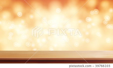 Wood Table Top Vector. Brown Bokeh Abstract 39766103
