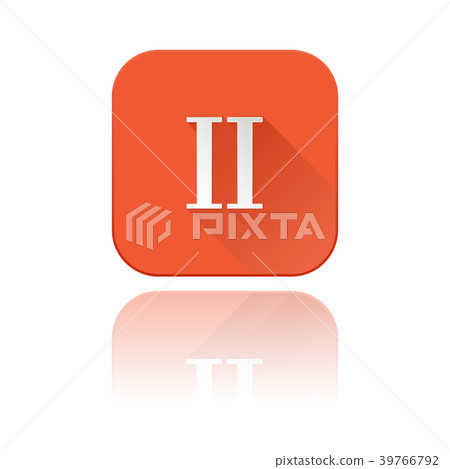II roman numeral. Orange square icon with II roman numeral. Orange square icon with 39766792