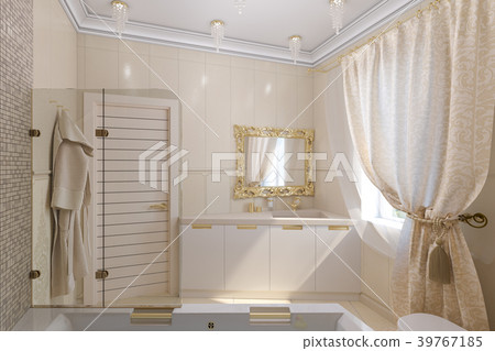 3d render luxury bathroom interior design in a 39767185