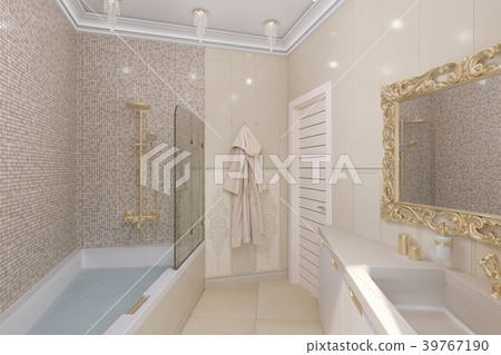 3d render luxury bathroom interior design in a 39767190
