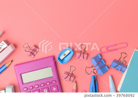 Stationary concept, Flat Lay top view Photo  39768092