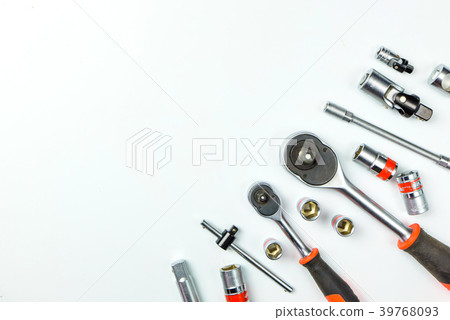 Socket Spanner Wrenches on white Background  39768093
