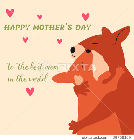 Lovely postcard with kangaroos for Mothers Day Lovely postcard with kangaroos for Mothers Day 39768369