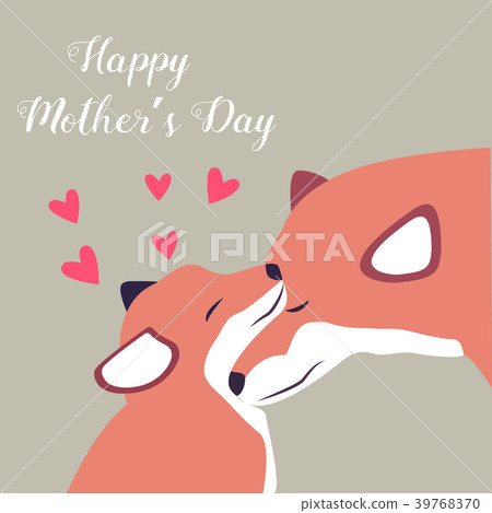 Lovely postcard with foxes for Mothers Day Lovely postcard with foxes for Mothers Day 39768370