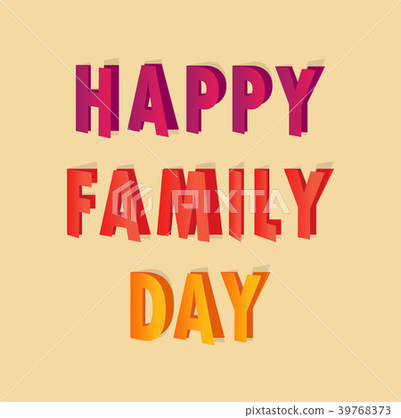 Postcard for the Family Day with bright letters Postcard for the Family Day with bright letters 39768373
