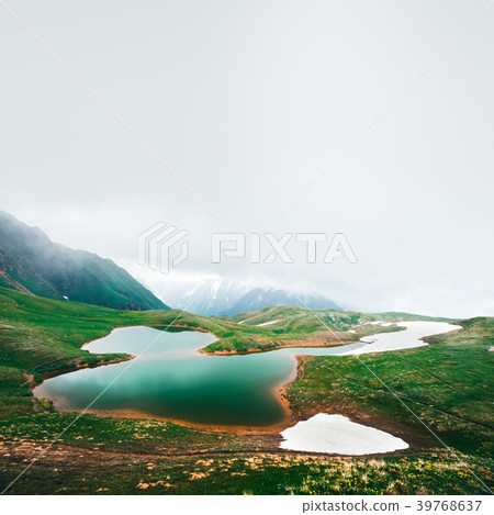 Koruldi lake Caucasus mountains on summer time Koruldi lake Caucasus mountains on summer time 39768637