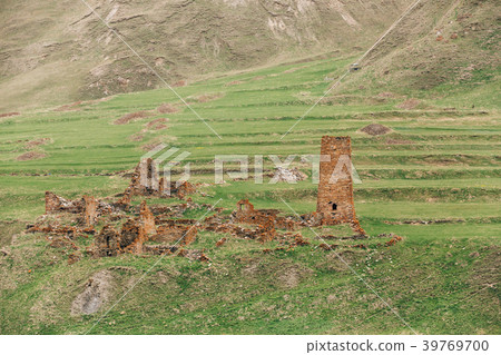 Ancient Old Stone Watchtower On Mountain 39769700