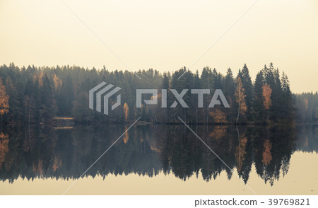 Panoramic autumnal landscape with threes Panoramic autumnal landscape with threes 39769821