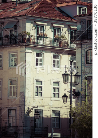 Typical building the center of Lisbon, Portugal Typical building the center of Lisbon, Portugal 39770130