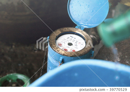Close up water meter blue color in thailand. 39770529