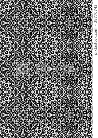 Black and white seamless pattern with flourishes - Stock Illustration ...