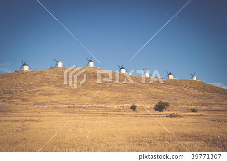 windmills of Don Quixote. Cosuegra, Spain windmills of Don Quixote. Cosuegra, Spain 39771307