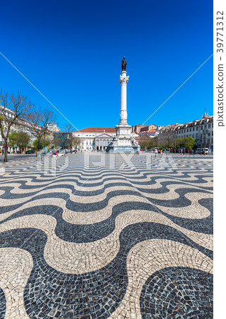 Lisbon, Portugal cityscape at Rossio Square. 39771312